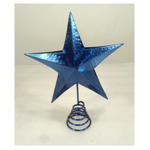 Blue Metal Star Christmas <b>Tree</b> <b>Topper</b> For Table Top <b>Xmas</b> Decoration - Product Image 1