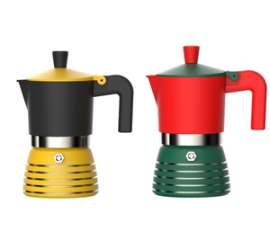 Nuevo Juego de <span class=keywords><strong>Cafetera</strong></span> Moka Colorida, <span class=keywords><strong>Cafetera</strong></span> Espresso para Estufa de 6 <span class=keywords><strong>Tazas</strong></span> y 300 ml con <span class=keywords><strong>2</strong></span> <span class=keywords><strong>Tazas</strong></span> de Vidrio, Diseño Italiano Moderno, Logotipo Personalizado - Product Image 1