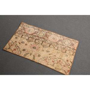 Alfombra Turca Vintage Pequeña de 1.5x2.6 pies, Alfombra de Lana Marrón - Product Image 1