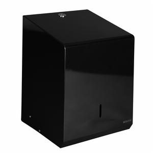 Distributeur d'accessoires de salle de bain mural carré de grande capacité Distributeur d'installations de loisirs Distributeur d'alimentation centrale en acier noir - Product Image 1