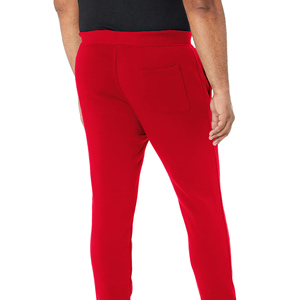 Pantalones de chándal de gimnasio de color rojo personalizados para hombres Nuevo logotipo Pista deportiva Joggers Pantalones casuales de algodón de talla grande - Product Image 2