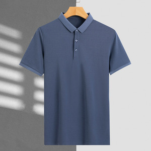 OEM Custom logo Design Upscale Solid hue <b>Summer</b> Time Work Clothes Factory Clothes Short-sleeved Lapel Collar polo <b>shirts</b> - Product Image 5