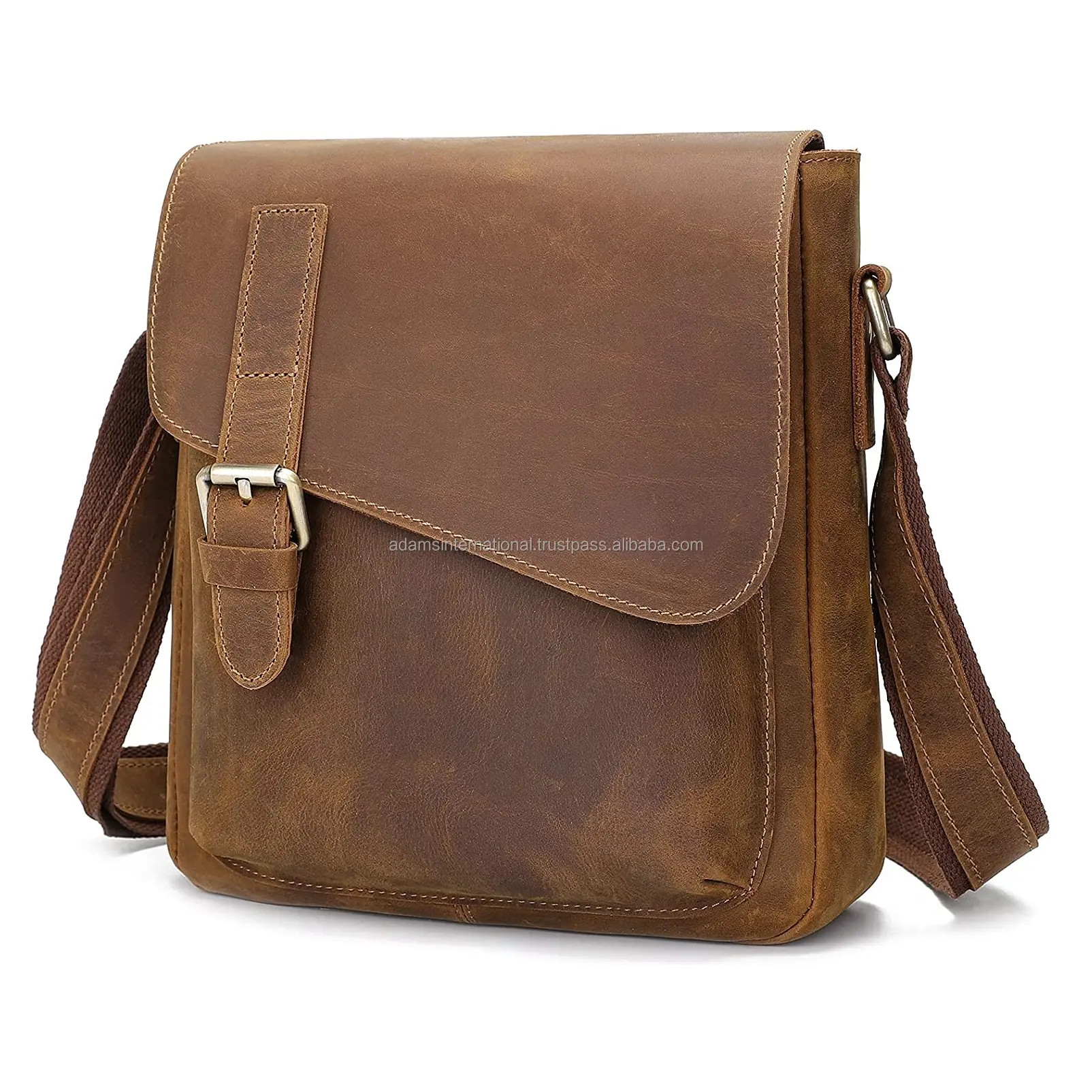 Genuine Leather Shoulder Bag For Cell Phone Travel Passport Crossbody Waist Bags Casual Cowhide Custom Brand Man Bags wholesaler