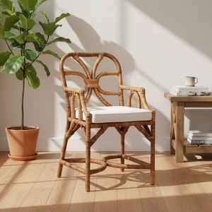 เก้าอี้หวายสวนกลางแจ้งที่ทันสมัยดีไซน์เรียบง่ายวัสดุธรรมชาติที่ทนทาน - Product Image 2