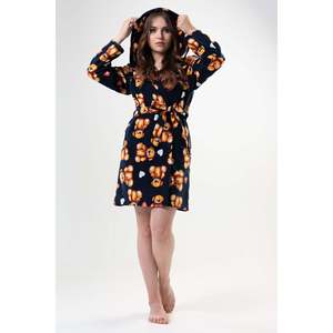 Bata corta con capucha de forro polar para mujer con bolsillos, sudaderas cómodas - Product Image 4