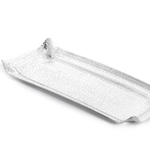 Leaf shape aluminum gold polished serving <b>tray</b> set of 3 with artistic cutwork design for modern <b>kitchen</b> setups - Product Image 6
