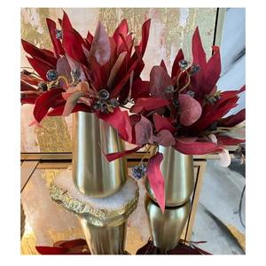 Jarrón de Metal estilo tarro largo con acabado de espejo dorado, centro de mesa decorativo moderno elegante para flores, sala de estar y decoración de boda - Product Image 3