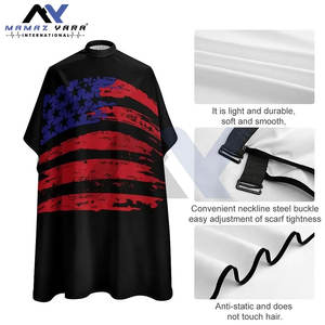 Vente chaude Cape de salon professionnelle en polyester noir imperméable pour la coupe de cheveux, le lavage, le coiffage, les ciseaux de barbier - Product Image 5