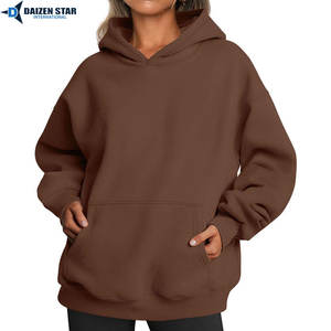 DAIZEN STAR Ladies Eco-Friendly Winter Casual Hooded Pullover Solid Color 100% Cotton Fleece Quick Dry Breathable 3D Embroidered - Product Image 6