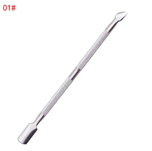 Precio de fábrica Herramientas de manicura GEL Polish Remove Pusher Metal Cutícula Removedor de piel muerta Herramientas Acero inoxidable Nail Cuticle Pusher - Product Image 6