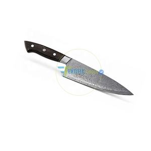 Couteaux de cuisine en acier Damas tendance mondiale, lames en matériaux haut de gamme durables avec manches intégrales et étui en cuir - Product Image 6