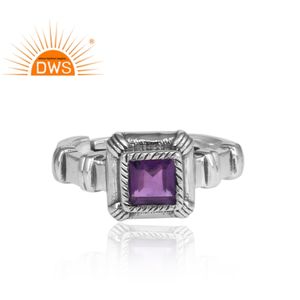 Nuevo diseño oxidado plata esterlina amatista Natural piedra preciosa declaración anillo diseñador joyería para mujer regalo para ella - Product Image 5