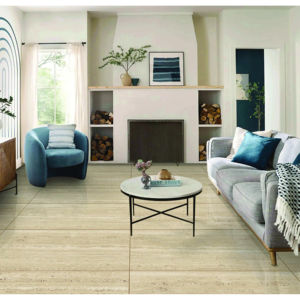 Carreaux de sol en porcelaine de luxe 600x1200mm, texture élégante de veinage de pierre, grand format premium, revêtement de sol intérieur - Product Image 1