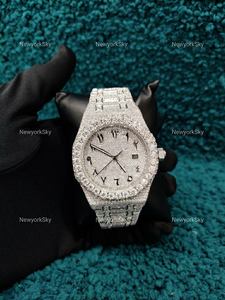 Top Brand 2025 Custom Luxury Full Iced Hip Hop Diamond Watch Vvs Moissanite Watch Relojes mecánicos automáticos para hombres y mujeres - Product Image 2