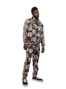 Survêtement surdimensionné en tissu de coton sweat à capuche zippé et pantalon de survêtement ensembles survêtement sublimé pour hommes vente en gros - Product Image 4