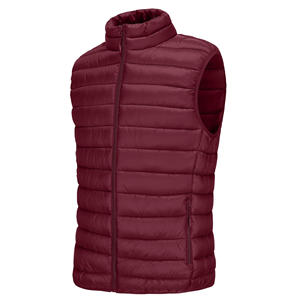 Veste d'hiver pour hommes avec logo personnalisé pour hommes Gilet imperméable sans manches en duvet et bouffant à bulles de couleur unie avec col montant - Product Image 1