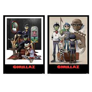 Juego de 2 pósteres de pared de Gorillaz con marco negro - Product Image 3