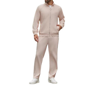 Chándal Formal de 2 piezas de alta calidad para hombre, chándal de baloncesto con estampado sólido con cremallera completa, transpirable, temporada de invierno al aire libre - Product Image 5