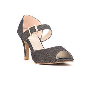 Sandales à talon à bout ouvert noires à la mode haute plate-forme semelle intérieure en cuir verni pour les activités de plein air d'été - Product Image 3