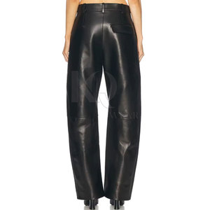 Pantalons en cuir pour femmes en gros, taille mi-haute, coupe régulière, devant plat, matière douce d'hiver, streetwear, bas - Product Image 5