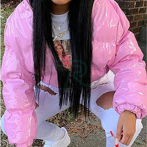 Razorts <b>Women</b> Cropped Puffer <b>Jacket</b> Autumn Waterproof Cotton Filled Long <b>Sleeve</b> Quilted Puffy Bubble Warm Padded <b>Short</b> Zipper - Product Image 2