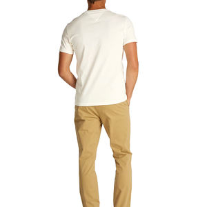 Fabricante personalizado hombres camisetas ligero algodón liso en blanco mejor tela impresión personalizada logotipo tejido carácter ecológico - Product Image 5