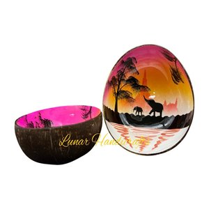 ชามกะลามะพร้าวเคลือบแล็กเกอร์เป็นมิตรกับสิ่งแวดล้อมดีไซน์ทันสมัยทำด้วยมือลายเวียดนามสำหรับงานเลี้ยงอาหารค่ำทำด้วยมือทันสมัย - Product Image 3