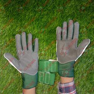 Gants en cuir à manchette longue de conception unique Gants de frappe de baseball de couleur blanche et verte Gants de frappeur de softball en cuir de vente chaude - Product Image 2