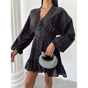 กระโปรงริบบิ้นปักลาย ชุดเดรสระบาย 2897 เอวยางยืด - Product Image 1