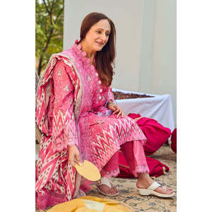 Ensemble 3 pièces CL-52663, style décontracté, imprimé, en mousseline de soie, avec dupatta, pour le printemps/été - Product Image 1