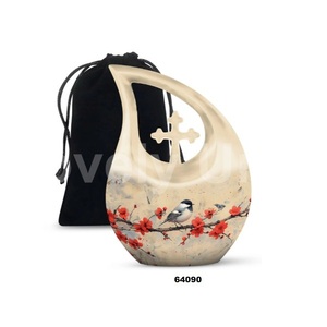 Urne funéraire pour cendres humaines en aluminium noir en forme de goutte d'eau, très vendue, avec sac en velours gratuit - Product Image 1