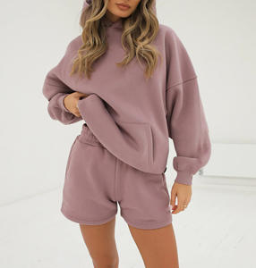 Custom Wholesale <b>Women</b> Mauve Sweat <b>Shorts</b> High Waist Cotton Fleece Lounge <b>Shorts</b> for <b>women</b> OEM Manufacturer - Product Image 4