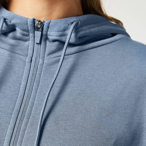 ผลิตภัณฑ์คุณภาพดีที่สุดการออกแบบที่ไม่ซ้ําใครโลโก้ที่กําหนดเองพิมพ์ผู้หญิงน้ําหนักเบาออกกําลังกายสวมเสื้อฮู้ดพร้อมซิปขึ้น - Product Image 3