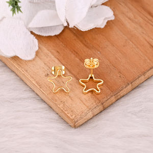 Pendientes Minimalistas de Latón Hechos a Mano para Mujer, Joyería Ligera de Forma Libre, Fabricante Mayorista de India, Joyería de Moda - Product Image 4