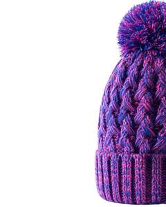 Gorro de Punto Azul Morado de Invierno con Pompón, Tejido Grueso de Cable, Mezcla de Lana Cálida, Fabricante Personalizado, Unisex, para Clima Frío - Product Image 3