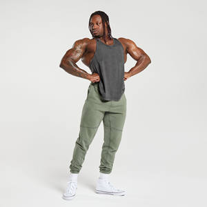 Pantalon de survêtement en molleton vintage de qualité supérieure pour homme, style streetwear, avec fermeture éclair, appliqué et broderie, effet vieilli, par le fabricant - Product Image 6