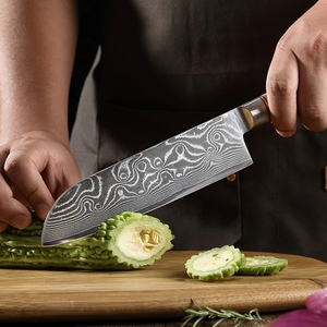 Vente en gros de Offre Spéciale de service OEM ODM de qualité supérieure personnalisé, couteau japonais en acier Damas, couteau de cuisine de chef avec bois Pakka blanc - Product Image 3
