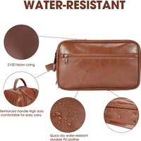 Vente en gros avec logo personnalisé Trousse de toilette en cuir avec fermeture éclair Trousse à crayons en tissu Brosse de voyage Sacs de maquillage Accessoires de toilette