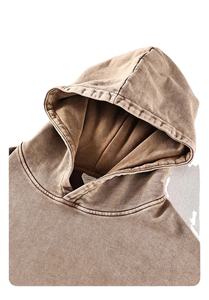 Sweat à capuche surdimensionné tendance vintage personnalisé 100% coton French Terry 500 Gsm lourd, gris délavé à l'acide, broderie - Product Image 4