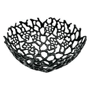 Cuenco decorativo de metal negro de alta calidad con patrón de coral calado Diseño moderno y elegante para servir elegante y acentos para el hogar - Product Image 1