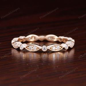 Authentique 2.5mm coupe ronde laboratoire diamant cultivé IGI certifié bague de mariage ensemble de broches pour fête bague de mariage classique - Product Image 4