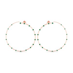 REYES classique 14K 18K 22K or massif Moissanite boucles d'oreilles créoles taille ronde 0.5 carats émeraude pierres précieuses bijoux fins pour les femmes - Product Image 5