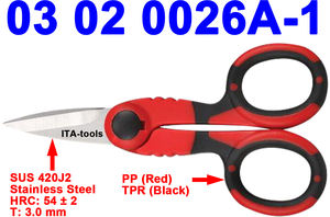 OEM ODM Taiwan Fournisseur 140 mm Ciseaux Électricien Avec Lames En Acier Inoxydable Et PP TPR Poignée - Product Image 2