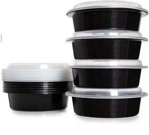 กล่องใส่อาหารกลมเข้าไมโครเวฟได้,กล่องใส่อาหารซุปข้าวกล่องอาหารกลางวันพลาสติก PP ปลอดภัยขนาด1000มล. - Product Image 1