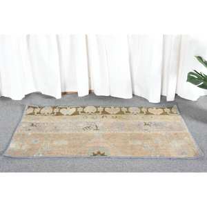 Alfombra turca de área grande Vintage 160x330 cm Beige marrón Patchwork clásico látex de lana diseño de pasillo Rectangular para cabecera - Product Image 3