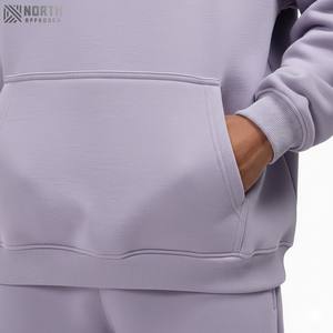 Sweat à capuche unisexe de luxe en polaire 180g, poids lourd, impression de logo personnalisé, design à épaules tombantes, respirant, séchage rapide, haute qualité - Product Image 5