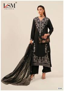 Collection de matériel de robe imprimée en coton de style pakistanais pour la pelouse Catalogue complet disponible au tarif de gros adapté à la fête - Product Image 2