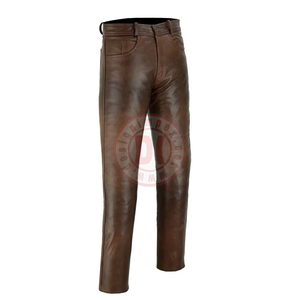 Pantalon en cuir pour homme de haute qualité, nouveau style décontracté, couleur unie, broderie, taille mi-haute, sportif, coupe-vent, best-seller, streetwear - Product Image 5