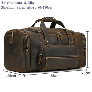 Custom Professional Genuine Leather <b>Overnight</b> <b>Bag</b> Luxury Travel Duffel <b>Bag</b> Blank Vegetable Leather High End Duffel <b>Bags</b> - Product Image 2