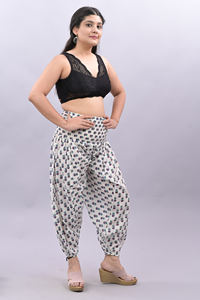Handmade Cotton <b>Harem</b> Pants for Women High Waist Wide Leg Casual <b>Trousers</b> Breathable Plus Size Design - Product Image 4